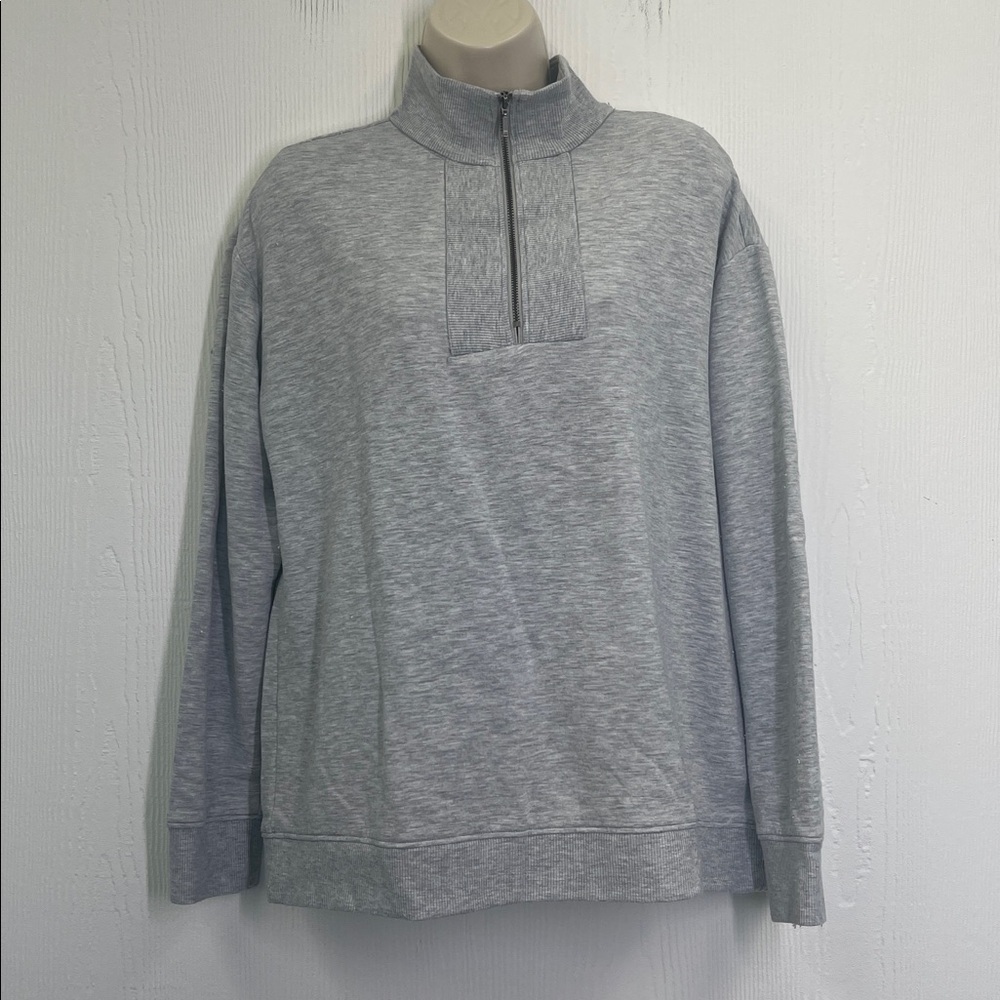 Haven Well Within - Gray Sky Heather Quarter Zip Pullover Sweater Size Small